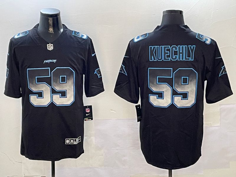 Men Carolina Panthers #59 Kuechly Black Nike Smoke Fashion 2024 Limited NFL Jersey style 2->carolina panthers->NFL Jersey